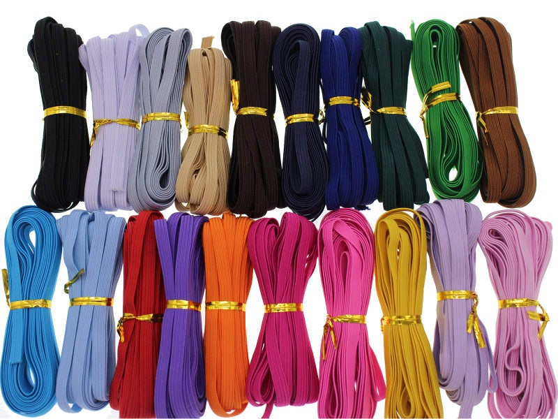 JESEP Assorted-Color 1/4 Inch Elastic Band for Sewing - 100 Yards Stretch Bands for Clothes, Waistband Elastic, Bias Tape, Crochet Accessories - Thin Elastic Cord & Straps for Crafts & DIY Projects - Image 1